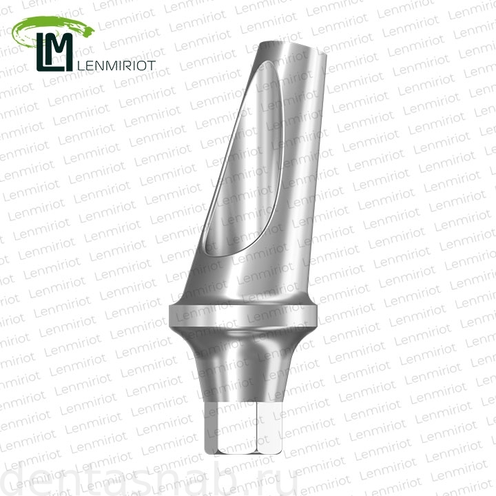 Абатмент угловой D=4.5 мм G/H=2 мм угол=17 градусов, аналог оригинала, совместимый с Osstem Mini (3.5), для одиночных конструкций / с позиционером, без внутренней резьбы, включая 2 винта.