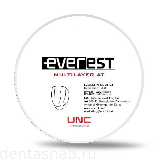 Диск циркониевый Everest Multilayer AT, размер 98х20 мм, цвет D2, многослойный
